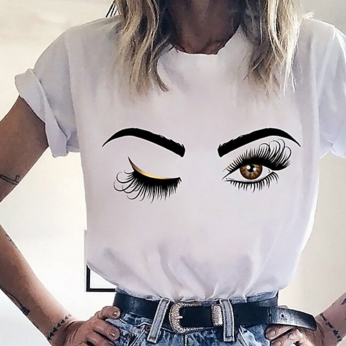 

Women's Cartoon T-shirt - Cotton Daily White