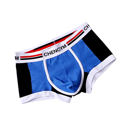 

Men's Sports Underwear Boxer Brief Trunks 1pc Stripe-Trim Cotton Sports Shorts Underwear Shorts Bottoms Running Walking Jogging Training Breathable Soft Color Block Fashion White Purple Red Yellow