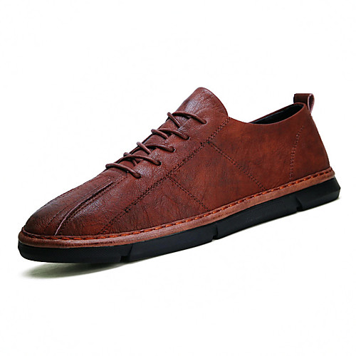 

Men's Fall / Spring & Summer Casual / British Daily Party & Evening Sneakers Faux Leather Breathable Non-slipping Wear Proof Dark Grey / Wine / Black