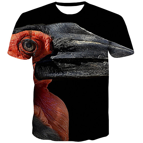 

Men's Plus Size 3D Print T-shirt Street chic Daily Round Neck Rainbow / Short Sleeve