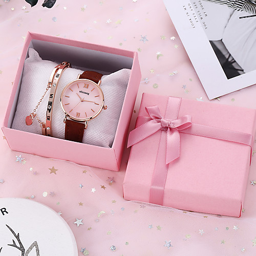 

Women's Quartz Watches New Arrival Fashion Black Brown PU Leather Quartz Brown Black Chronograph New Design Casual Watch 1 set Analog