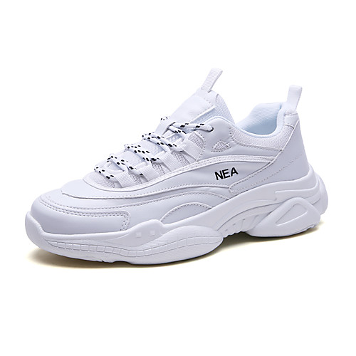 

Men's Fall / Spring & Summer Sporty / Casual Daily Outdoor Trainers / Athletic Shoes Running Shoes / Walking Shoes PU Breathable Non-slipping Shock Absorbing White / Black / Beige Color Block