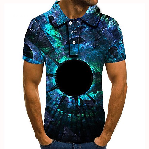 

Men's 3D Polo Basic Daily Shirt Collar Green / Short Sleeve