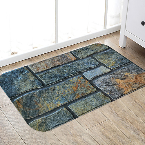 

Fancy Stones Print High Quality Memory Foam Bathroom Carpet and Door Mat Non-slip Absorbent Super Comfortable Flannel Bathroom Carpet Bed Rug