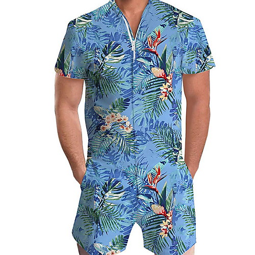 

Men's Basic Blue Romper Onesie, Floral Print US32 / UK32 / EU40 US34 / UK34 / EU42 US36 / UK36 / EU44