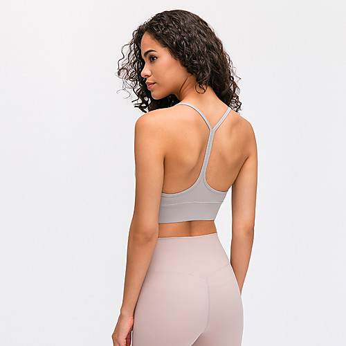 

Women's Bra Top Light Support Strappy Removable Pad Fashion White Black Purple Pink Green Nylon Yoga Running Fitness Bra Top Sport Activewear Breathable Comfort Quick Dry Freedom Moisture Wicking