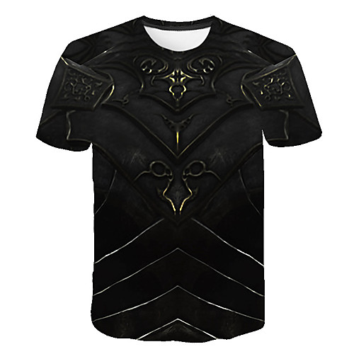 

Men's 3D Solid Colored Print T-shirt Street chic Punk & Gothic Club Weekend Round Neck Black / Short Sleeve