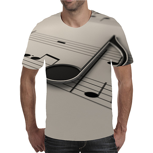 

Men's Plus Size Geometric Color Block Print T-shirt Street chic Exaggerated Holiday Going out Round Neck Rainbow / Short Sleeve