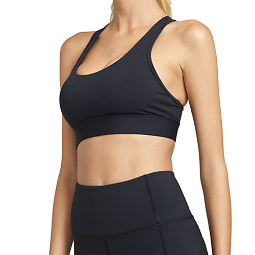 

Women's Sports Bra Medium Support Criss Cross Removable Pad Fashion Black Purple Yoga Running Fitness Bra Top Sport Activewear Breathable Comfort Quick Dry Freedom Stretchy