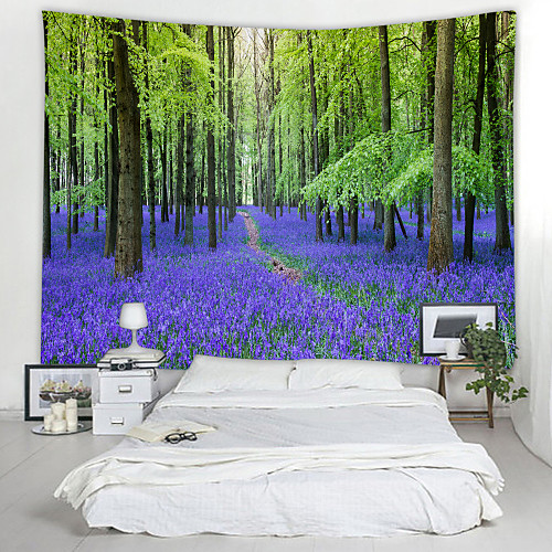 

Lavender Forest Digital Printed Tapestry Decor Wall Art Tablecloths Bedspread Picnic Blanket Beach Throw Tapestries Colorful Bedroom Hall Dorm Living Room Hanging
