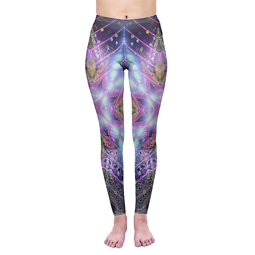 

Women's Yoga Pants 3D Print Purple Elastane Yoga Running Fitness Tights Leggings Sport Activewear Quick Dry Tummy Control Butt Lift Moisture Wicking High Elasticity Skinny