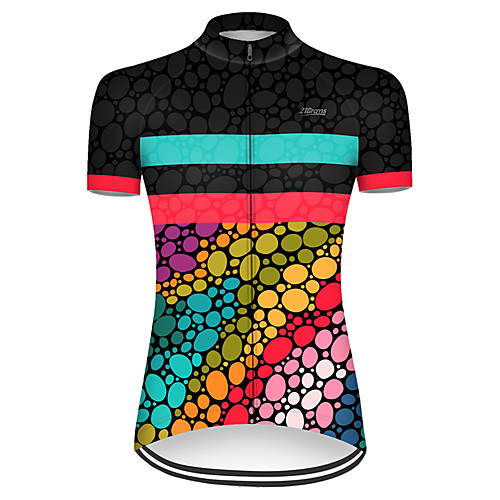 

21Grams Women's Short Sleeve Cycling Jersey Nylon Black / Red Polka Dot Gradient Bike Jersey Top Mountain Bike MTB Road Bike Cycling Breathable Quick Dry Sports Clothing Apparel / Micro-elastic