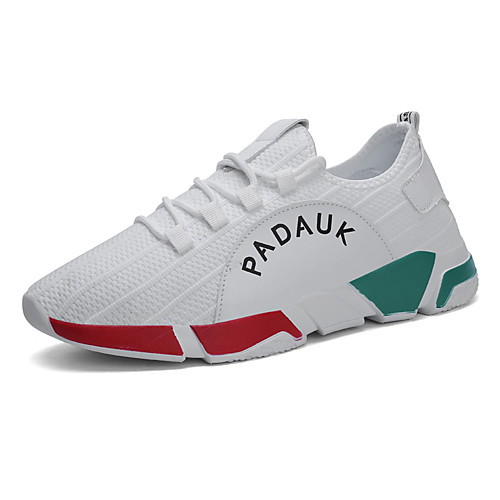 

Men's Spring & Summer / Fall & Winter Sporty / Casual Athletic Daily Trainers / Athletic Shoes Mesh Breathable Non-slipping Wear Proof White / Black Slogan