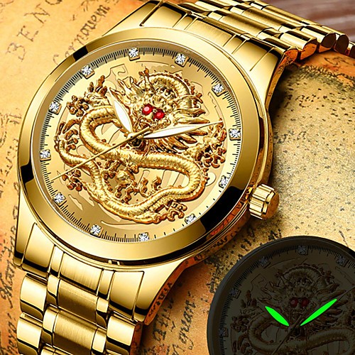 

Men's Steel Band Watches Quartz Formal Style Stylish Stainless Steel Gold 30 m Water Resistant / Waterproof New Design Noctilucent Analog Casual Cool - White Black Gold One Year Battery Life