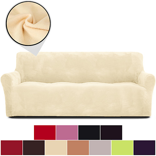

Solid Velvet High Quality Dustproof All-powerful Slipcovers Stretch Sofa Cover Super Soft Fabric Couch Cover with One Free Pillow Case