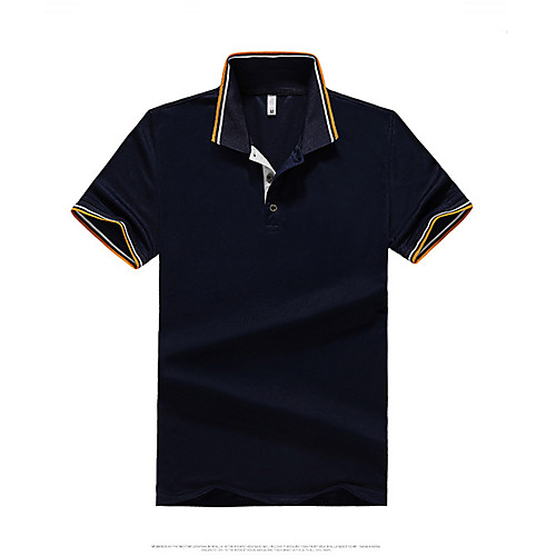 

Men's Solid Colored White Patchwork Polo Basic Daily Work White / Blue / Yellow