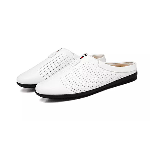 

Men's Summer Casual Daily Clogs & Mules PU Non-slipping White / Black