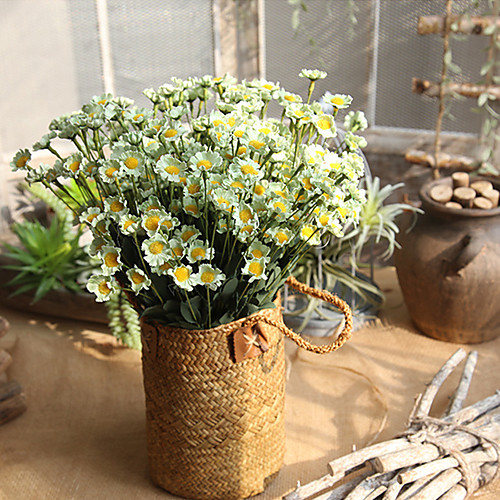 

42cm PE Foam Small Daisy Imitation Flower Bouquet 15 Fake Flower Head Decoration Handmade Wreath 1stick