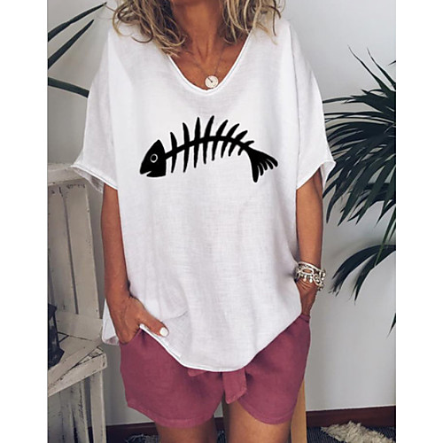 

Women's Animal Print T-shirt Daily White / Red / Green / Light gray / Gray