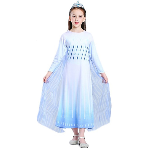 

Princess Elsa Dress Outfits Flower Girl Dress Girls' Movie Cosplay A-Line Slip Vacation Dress White Dress Children's Day Masquerade Polyester