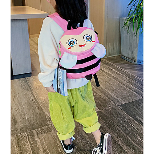 

Large Capacity Canvas Suede Zipper Commuter Backpack Cartoon Daily Yellow / Blushing Pink / Green