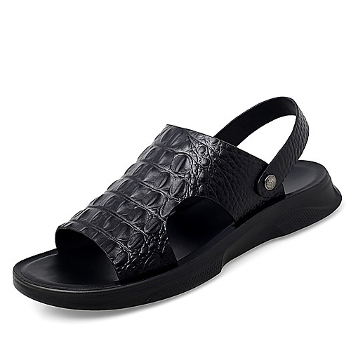 

Men's Spring / Summer Casual / Beach Daily Outdoor Sandals Crocodile Breathable Non-slipping Wear Proof Black