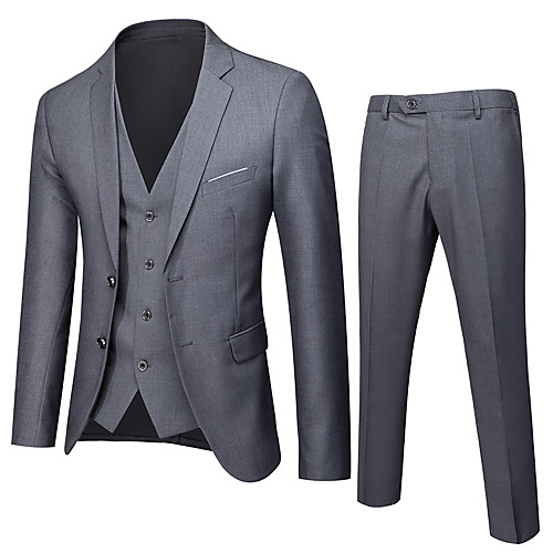 

Tuxedos Standard Fit Notch Single Breasted Two-buttons Polyester Solid Colored
