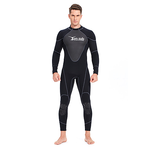 

YON SUB Men's Full Wetsuit 1.5mm CR Neoprene Diving Suit Thermal / Warm Long Sleeve Back Zip - Diving Water Sports Solid Colored Autumn / Fall Spring Summer / Winter / Micro-elastic