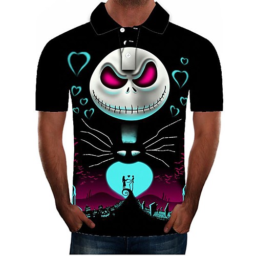 

Men's Plus Size Graphic Polo Daily Black / Short Sleeve