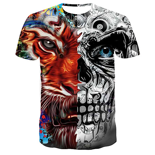 

Men's 3D Print T-shirt Daily Round Neck Black / Short Sleeve
