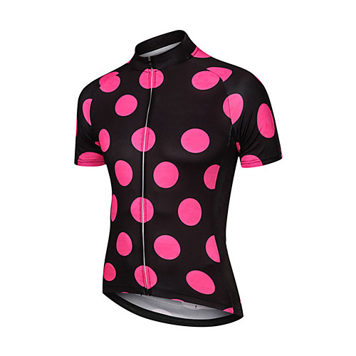 

21Grams Men's Short Sleeve Cycling Jersey Polyester Black / Red Polka Dot Bike Jersey Top Mountain Bike MTB Road Bike Cycling UV Resistant Breathable Quick Dry Sports Clothing Apparel / Stretchy