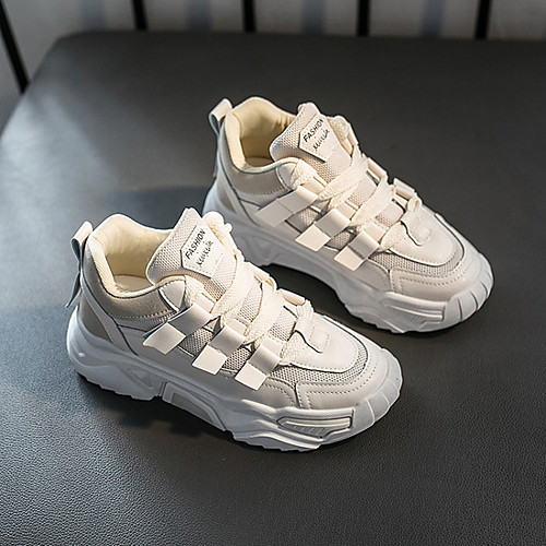 

Women's Trainers / Athletic Shoes Summer Flat Heel Round Toe Outdoor PU Running Shoes White / Black / Pink