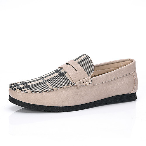 

Men's Fall / Spring & Summer Casual / British Daily Outdoor Loafers & Slip-Ons Microfiber Breathable Non-slipping Wear Proof Black / Beige Striped