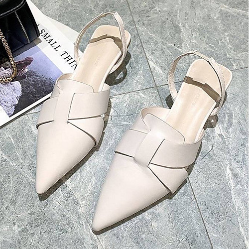 

Women's Sandals Summer Cone Heel Pointed Toe Daily Synthetics Black / Yellow / Beige