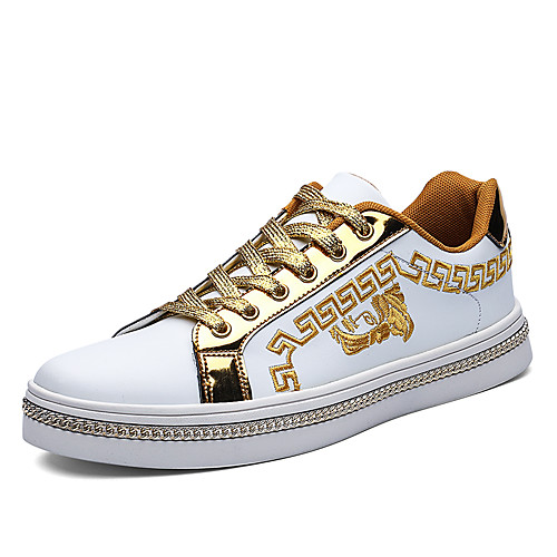 

Men's Spring / Fall Classic / Vintage Daily Sneakers Microfiber Non-slipping Black / Gold / White / Silver / White / Yellow