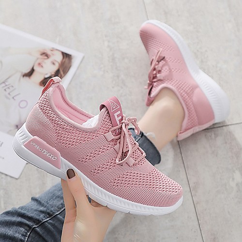 

Women's Trainers / Athletic Shoes Summer Flat Heel Round Toe Daily Mesh White / Black / Pink