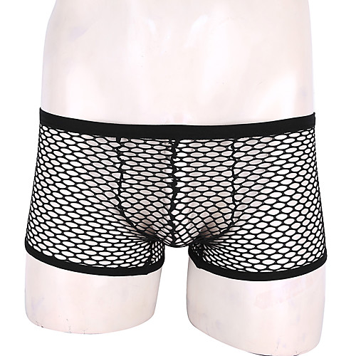 

Men's Mesh Boxers Underwear - Normal Low Waist White Black M L XL