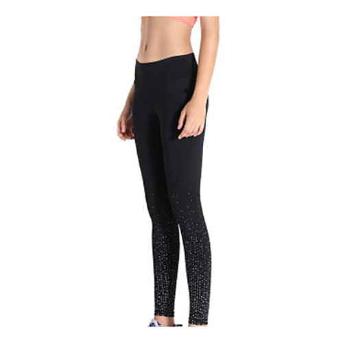 

Women's High Waist Yoga Pants Spot Black Elastane Yoga Pilates Tights Sport Activewear Comfy Quick Dry Tummy Control Moisture Wicking Power Flex High Elasticity Skinny