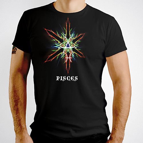 

Men's Graphic T-shirt Basic Elegant Daily Going out Black