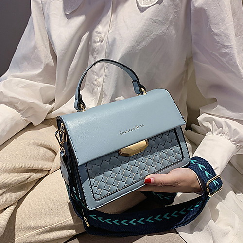 

Women's Zipper PU Crossbody Bag Solid Color White / Black / Blue