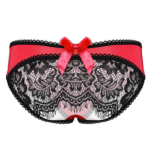 

Women's Lace / Bow / Basic Brief - Normal Mid Waist Light Blue Purple Blushing Pink One-Size