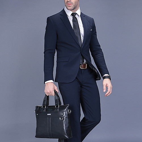 

Men's Zipper PU Crossbody Bag Solid Color Black / Brown