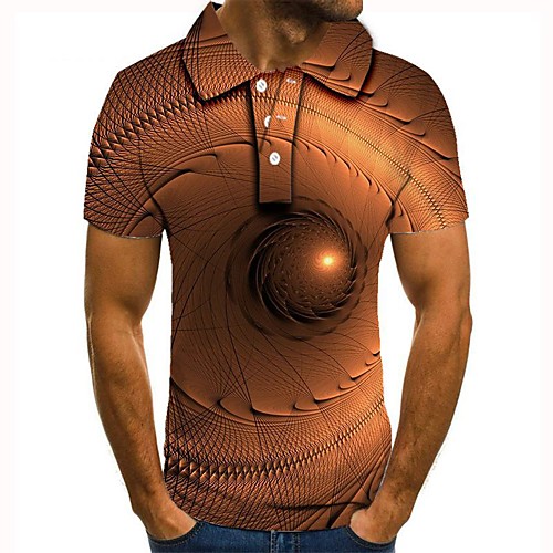 

Men's Graphic 3D Print Print Polo Daily Khaki / Short Sleeve