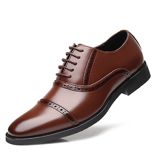

Men's Summer / Fall Classic / Casual Daily Office & Career Oxfords Faux Leather Non-slipping Wear Proof Black / Brown