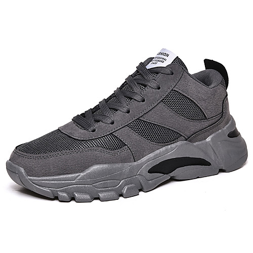 

Men's Fall / Spring & Summer Sporty / Casual Daily Outdoor Trainers / Athletic Shoes Running Shoes / Walking Shoes Mesh Breathable Non-slipping Shock Absorbing Black and White / Black / Gray