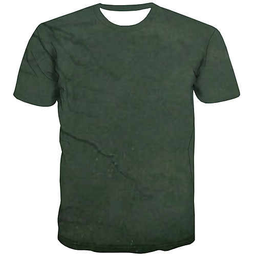 

Men's Plus Size 3D Print T-shirt Street chic Daily Round Neck Rainbow / Short Sleeve
