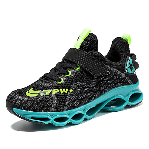 

Boys' Comfort Knit Trainers / Athletic Shoes Big Kids(7years ) Walking Shoes Buckle Black / Beige / Dark Blue Summer / Fall