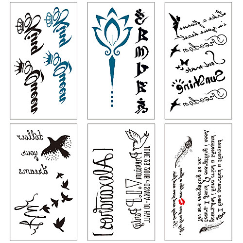 

6 pcs Temporary Tattoos Water Resistant / Waterproof / Mini Style / Safety Face / Body / Hand Water-Transfer Sticker Body Painting Colors