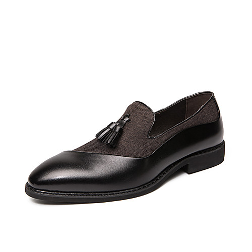 

Men's Fall / Spring & Summer Casual / British Daily Party & Evening Oxfords Leather Breathable Non-slipping Wear Proof Black / Blue