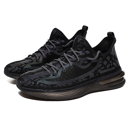 

Men's Fall Daily Outdoor Trainers / Athletic Shoes Running Shoes / Walking Shoes Tissage Volant Breathable Non-slipping Shock Absorbing Black / Gray